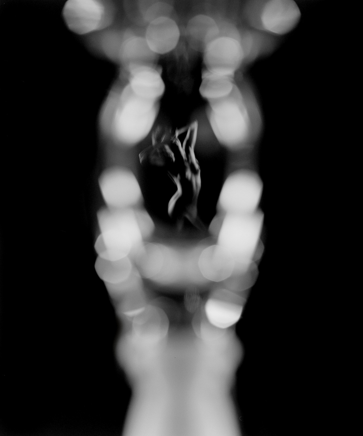 Black and white nudes, fine art photography, candelabra, nude art prints, bw fine art, refraction, reflection, in glass, female