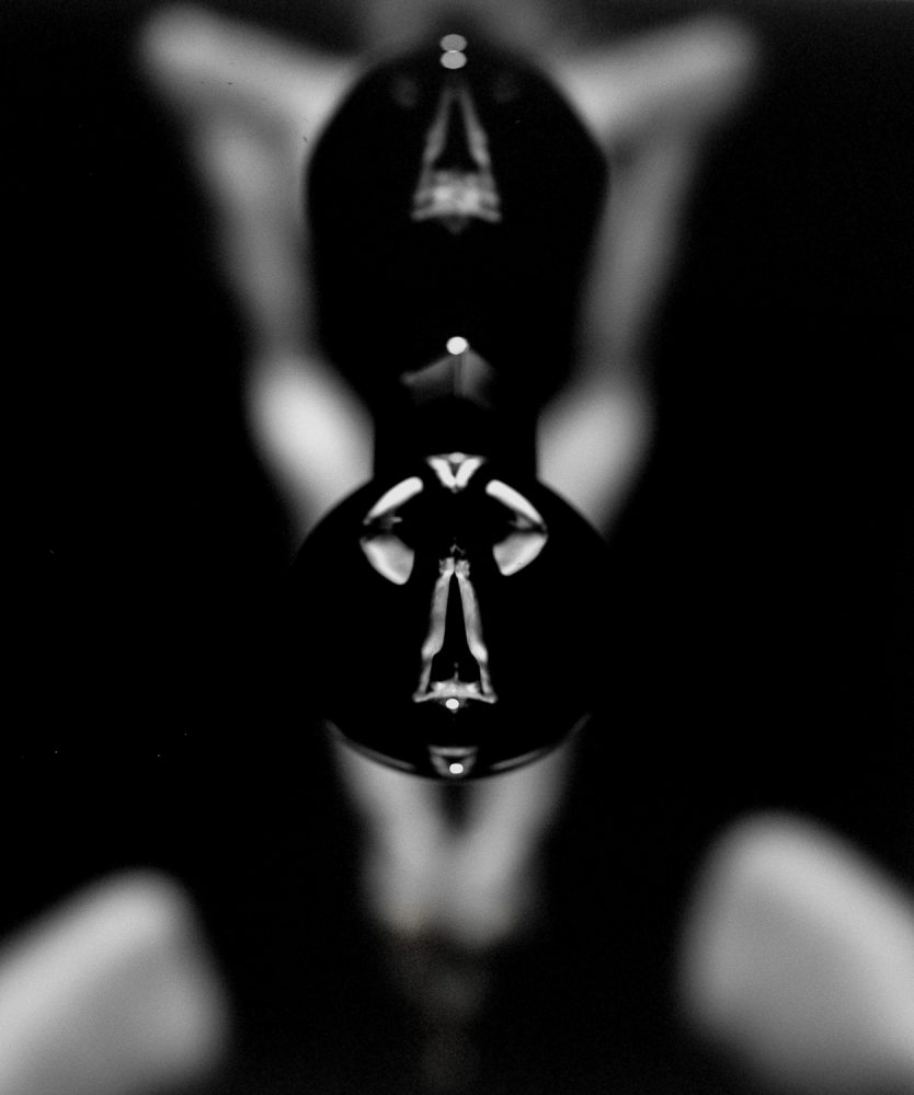 Black and white nudes, fine art photography, nude art prints, bw fine art, refraction, reflection, crystal ball, bubbles, breasts, abstract